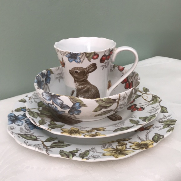 Pier 1 Imports: Four Piece Porcelain Sofie the Bunny Place Setting. - Picture 2 of 12